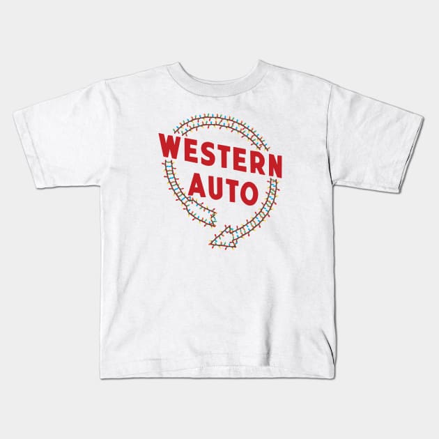 Christmas in Kansas City - Western Auto Sign Kids T-Shirt by Geeks With Sundries